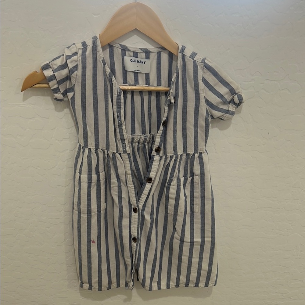 Old Navy Black and White Puff Sleeve Sundress